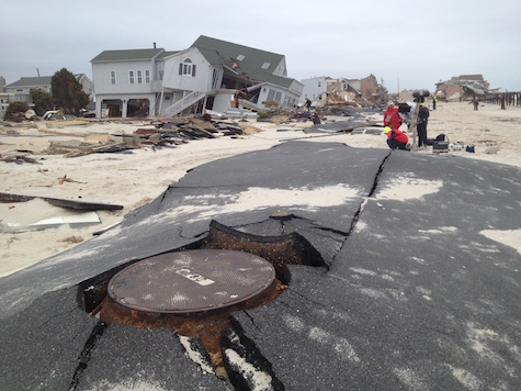 house and roads destroyed after the hurricane